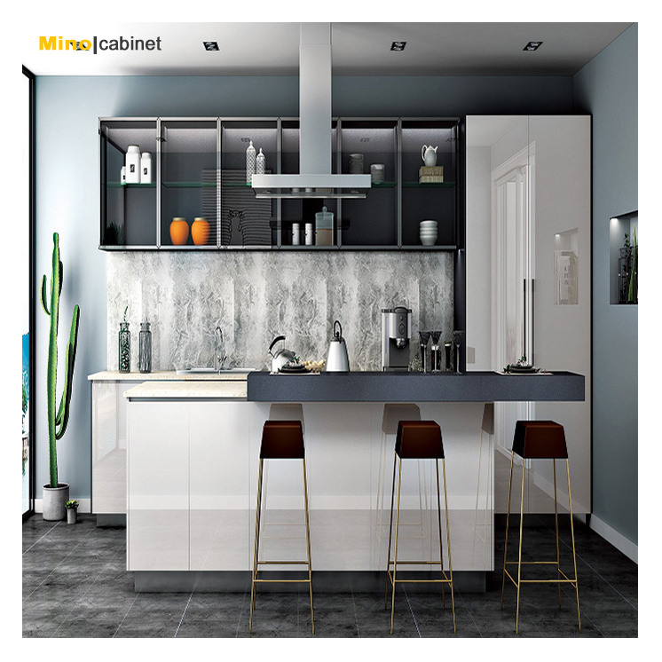 Modern Multi Colors Kitchen Cabinet Table Chairs Set