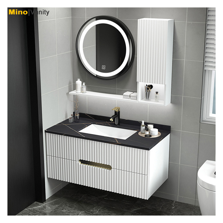 LED Mirror Simple Design Black White Bathroom Vanity