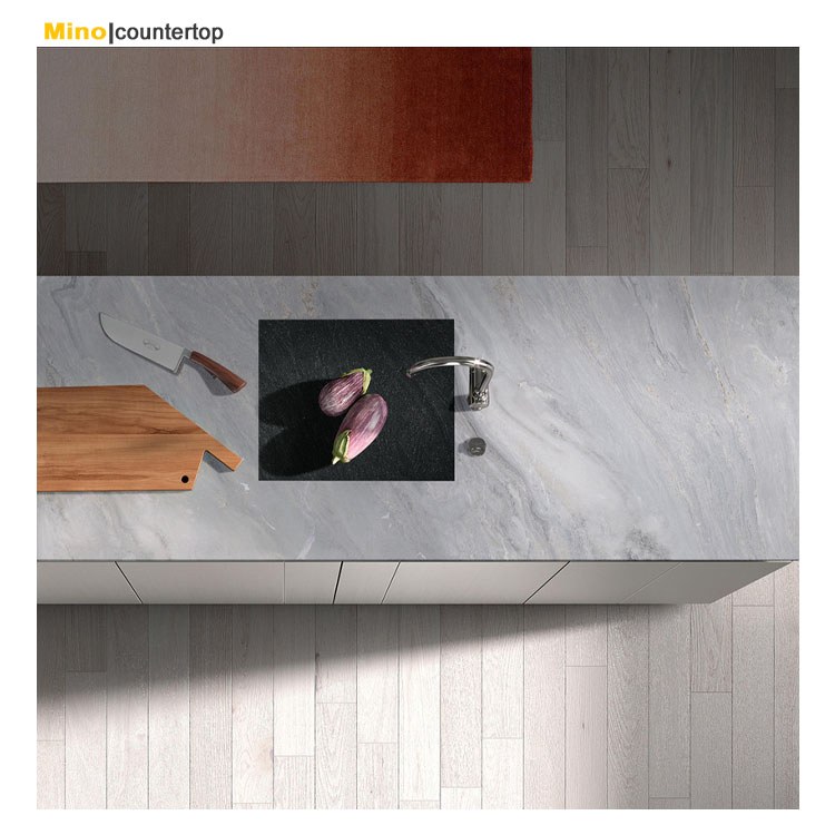 China Wholesale Factory Artificial Gray Granite Kitchen Countertop Table Top